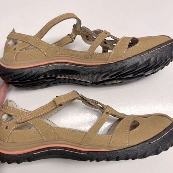 Jambu Women’s Closed Toe Terrain Sandals 8M Taupe Brown Pink Hook & Loop Straps - Picture 10 of 16
